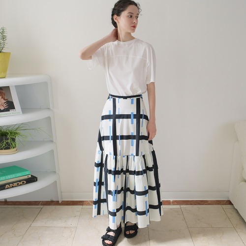Geometric print maxi skirt
